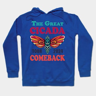 Cicada Fest 2024 Great Eastern Brood X USA 2024 Magicicada Entomology Great Cicada Insect Comeback Tour 2024 Hoodie